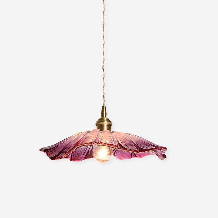 Lampa wisząca ze szkła w kształcie kwiatu