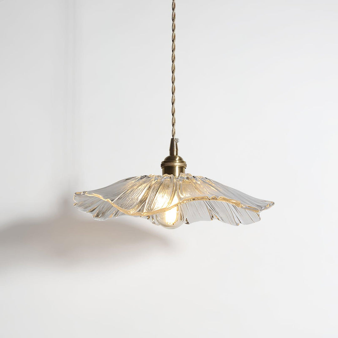 Lampa wisząca ze szkła w kształcie kwiatu