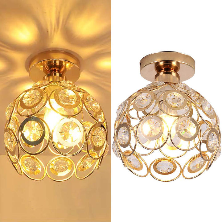 Piękna Złota Luksusowa Lampa Sufitowa w Kształcie Kuli