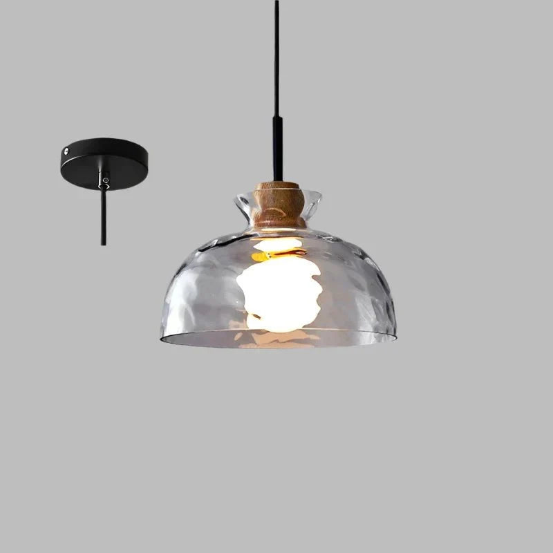 Lampa wisząca Art Ripple szklana lampa drewniana