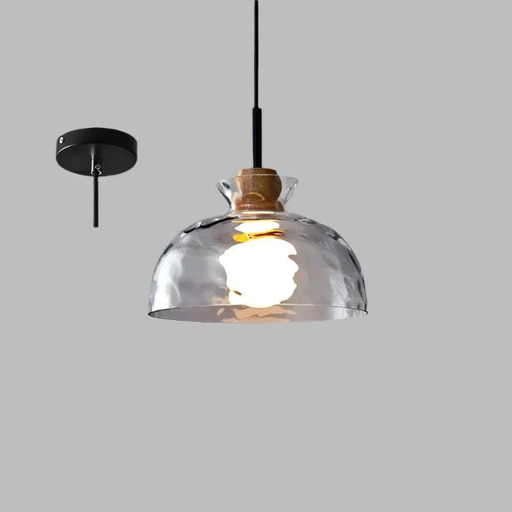 Lampa wisząca Art Ripple szklana lampa drewniana