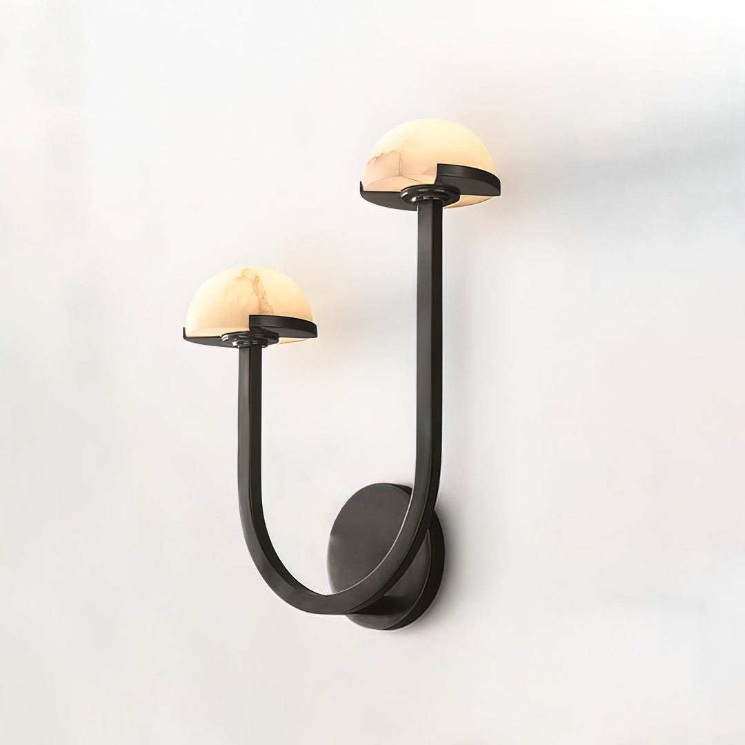 Lampa ścienna z alabastru w kształcie grzyba