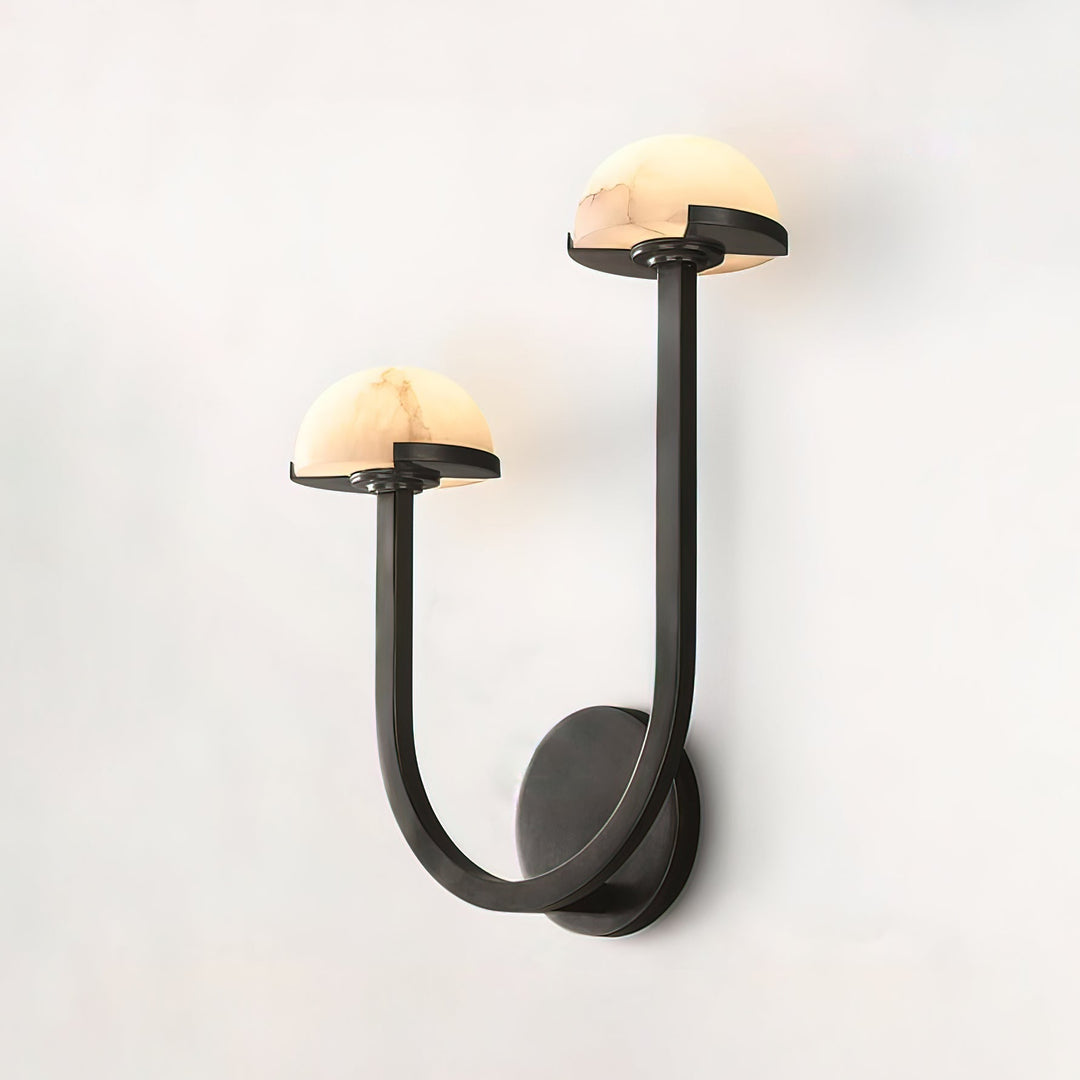 Lampa ścienna z alabastru w kształcie grzyba