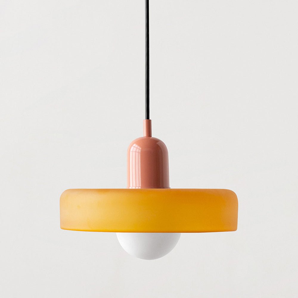 Lampa wisząca Bauhaus z kolorowego szkła – designerska lampa sufitowa