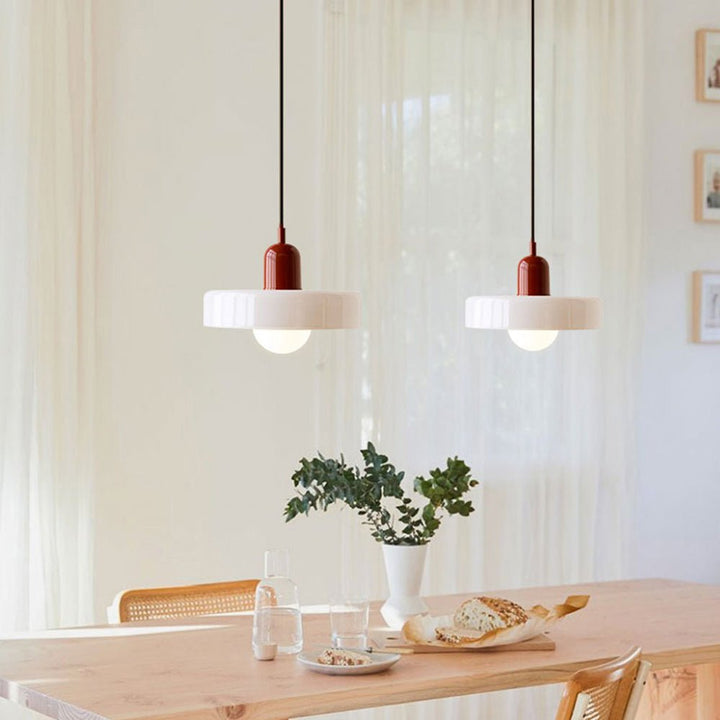Lampa wisząca Bauhaus z kolorowego szkła – designerska lampa sufitowa