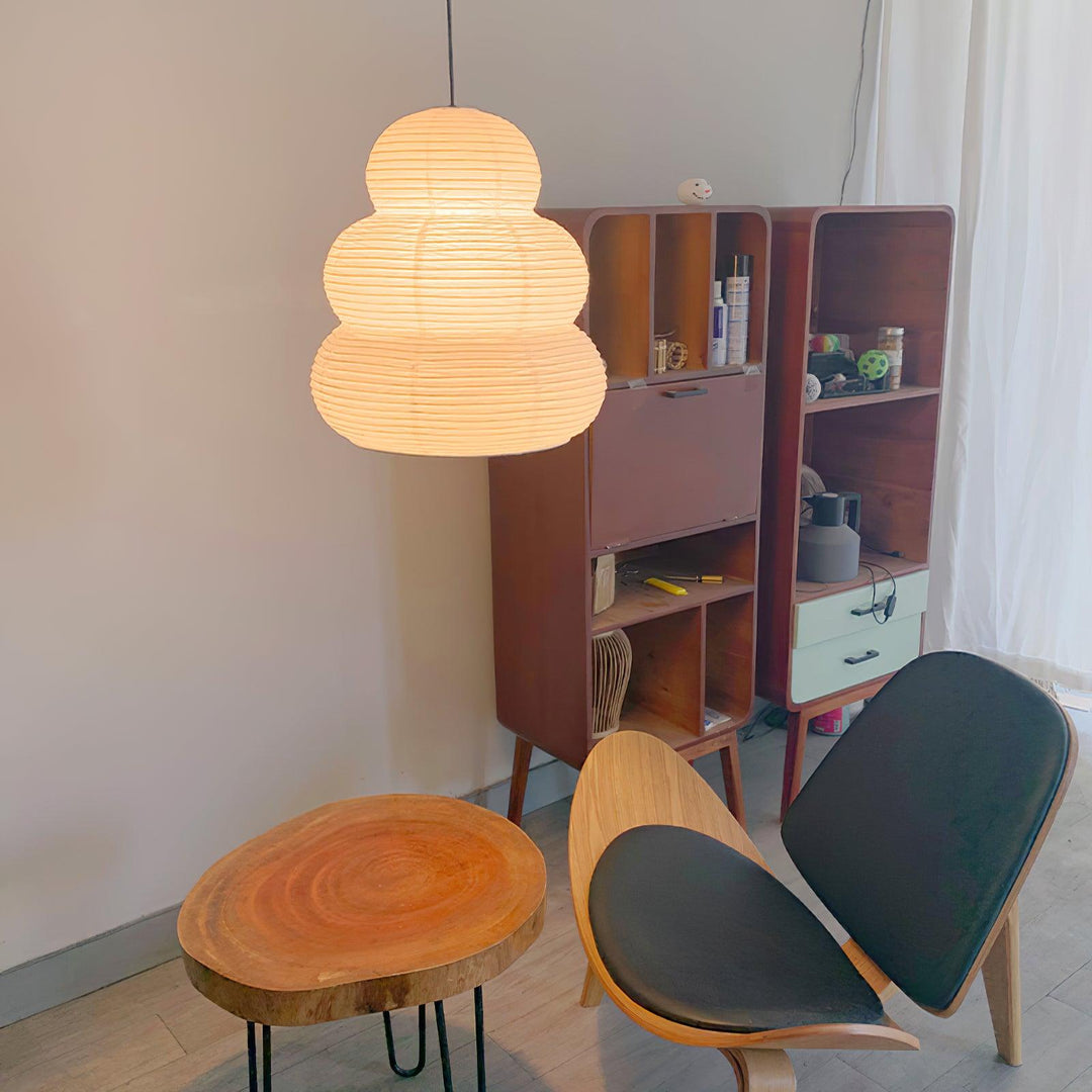 Lampa wisząca z papieru ryżowego