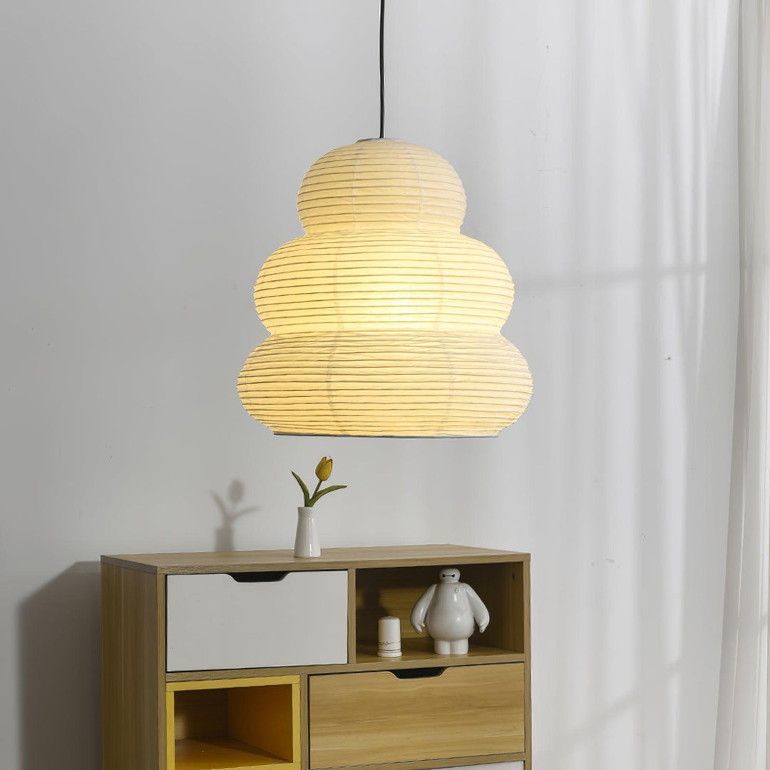 Lampa wisząca z papieru ryżowego