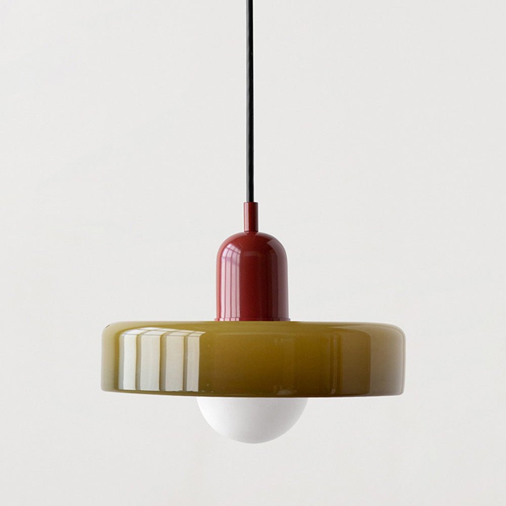 Lampa wisząca Bauhaus z kolorowego szkła – designerska lampa sufitowa