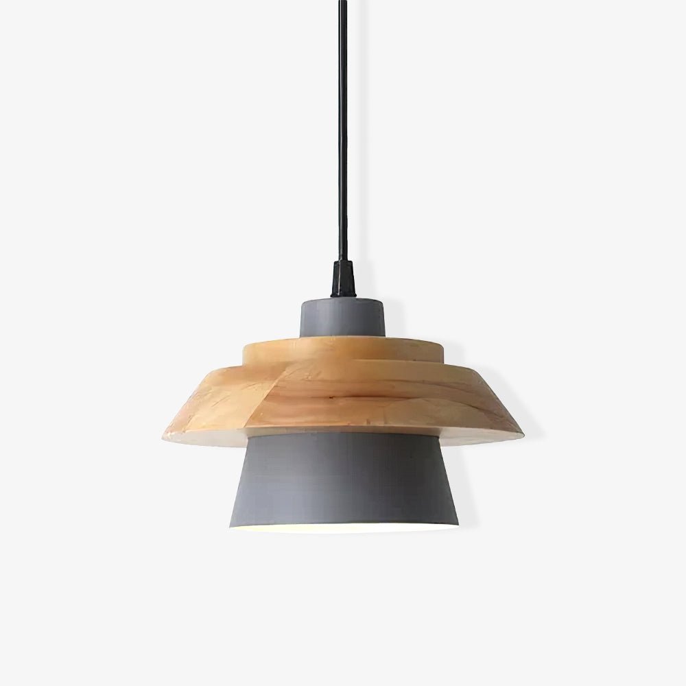 Lampa Wisząca Kamienna Drewniana