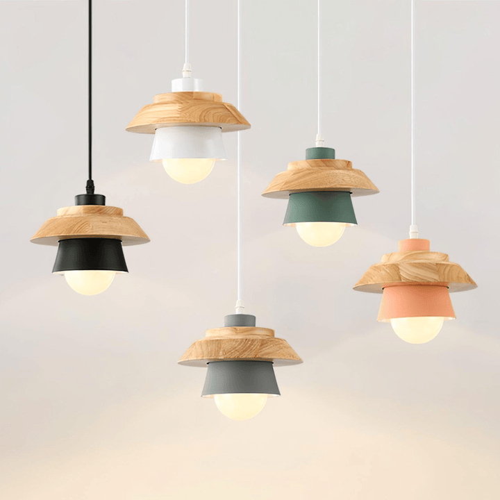 Lampa Wisząca Kamienna Drewniana