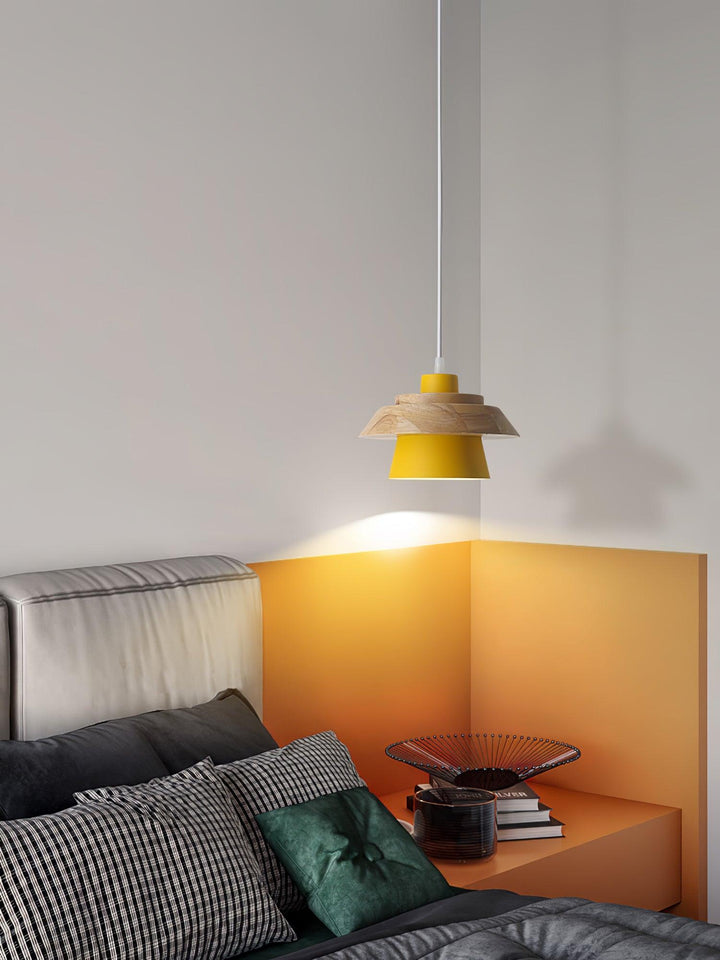 Lampa Wisząca Kamienna Drewniana