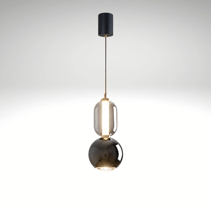 Nordycka lampa wisząca z żelaza i szkła