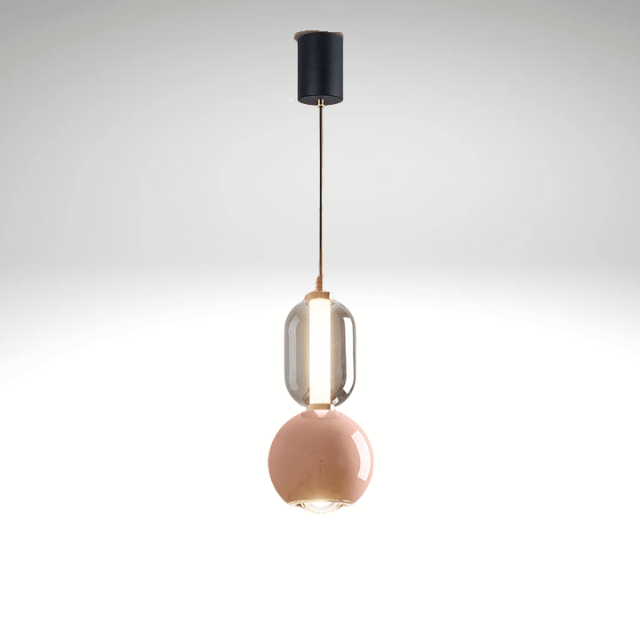 Nordycka lampa wisząca z żelaza i szkła