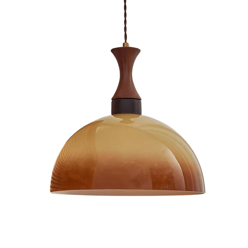 Retro bursztynowa szklana lampa wisząca w stylu wiejskim