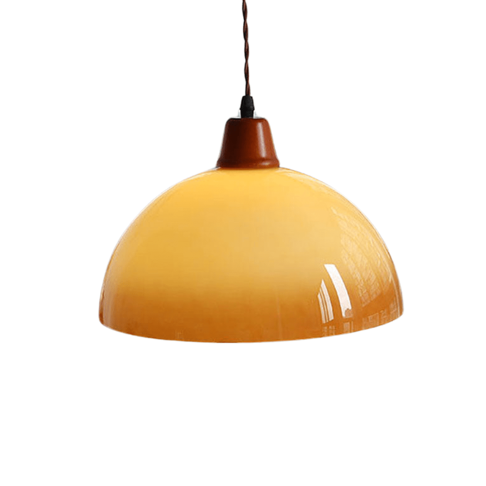 Retro bursztynowa szklana lampa wisząca w stylu wiejskim