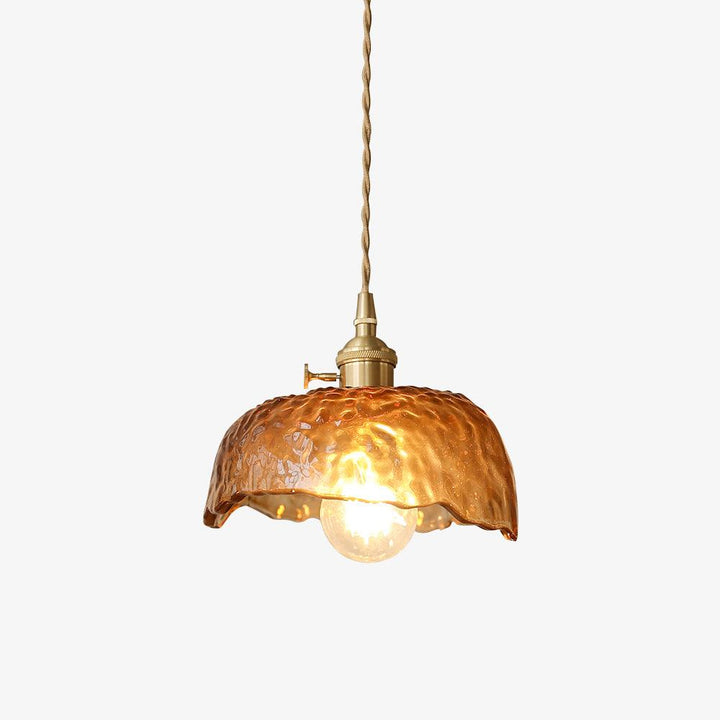 Vintage brązowa szklana lampa wisząca