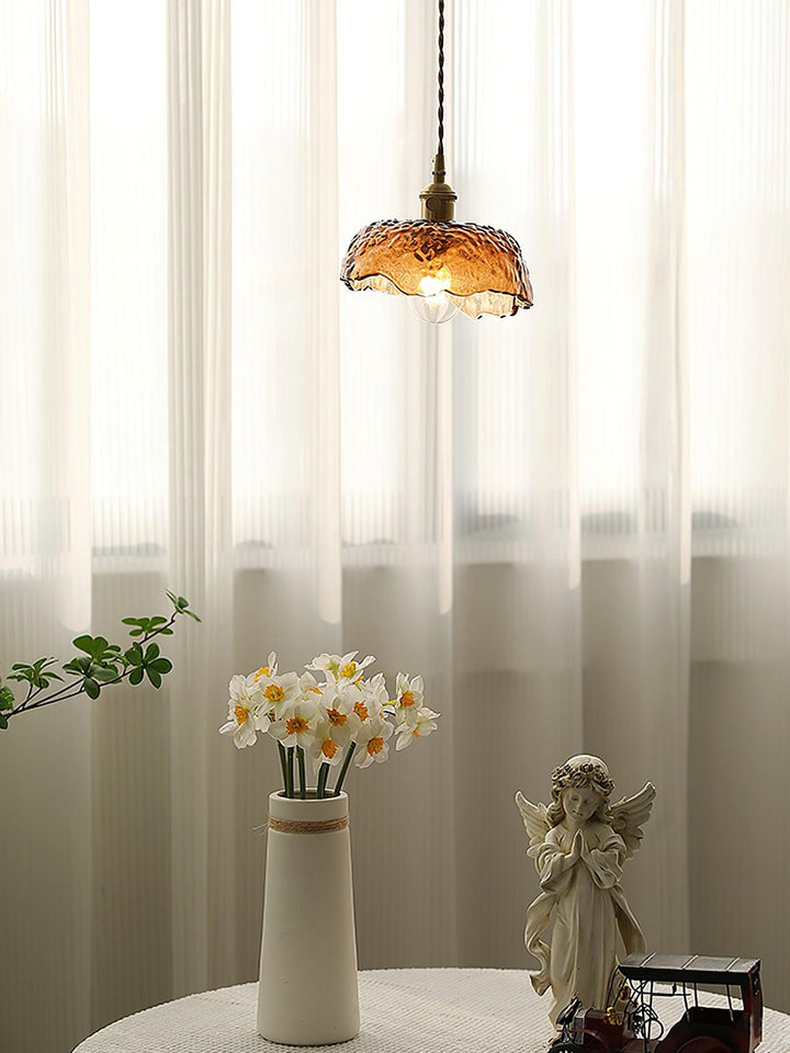 Vintage brązowa szklana lampa wisząca