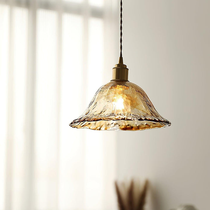 Vintage brązowa szklana lampa wisząca