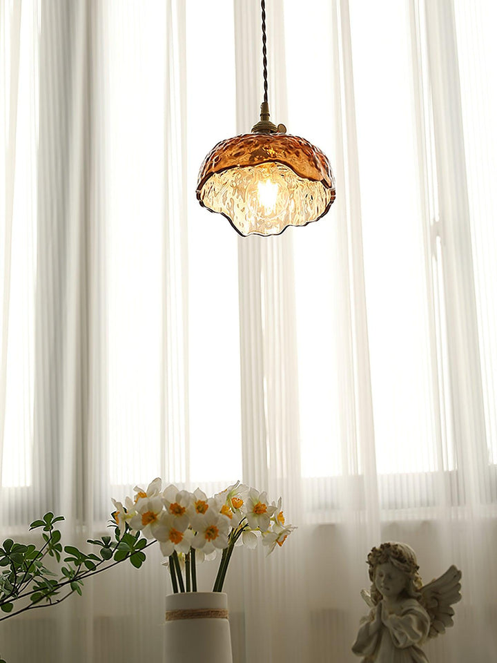 Vintage brązowa szklana lampa wisząca