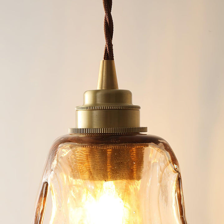 Vintage brązowa szklana lampa wisząca