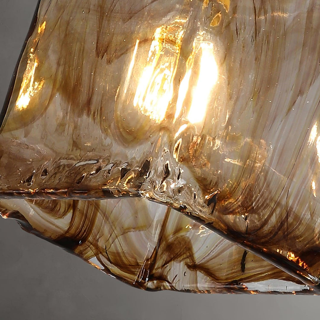 Vintage brązowa szklana lampa wisząca