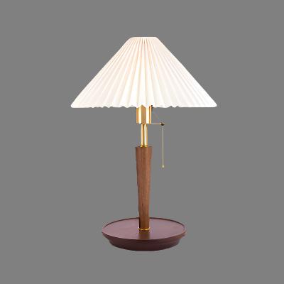 Vintage Złożona Drewniana Lampa Stołowa