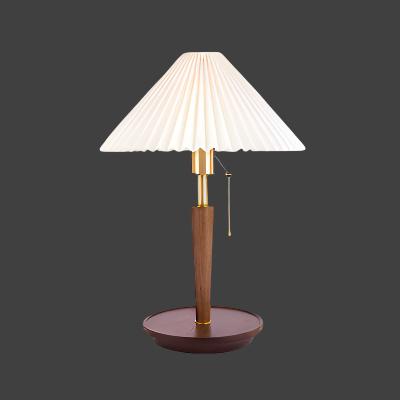 Vintage Złożona Drewniana Lampa Stołowa