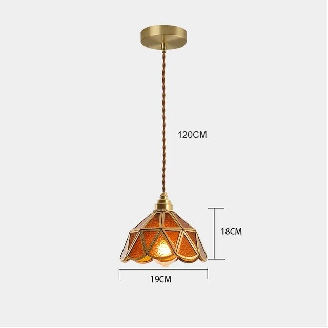 Lampa wisząca witrażowa
