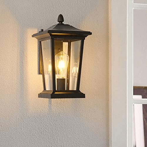 Lampa Ścienna Zewnętrzna z Wodoodpornym Szklanym Kloszem w Stylu Wiejskim