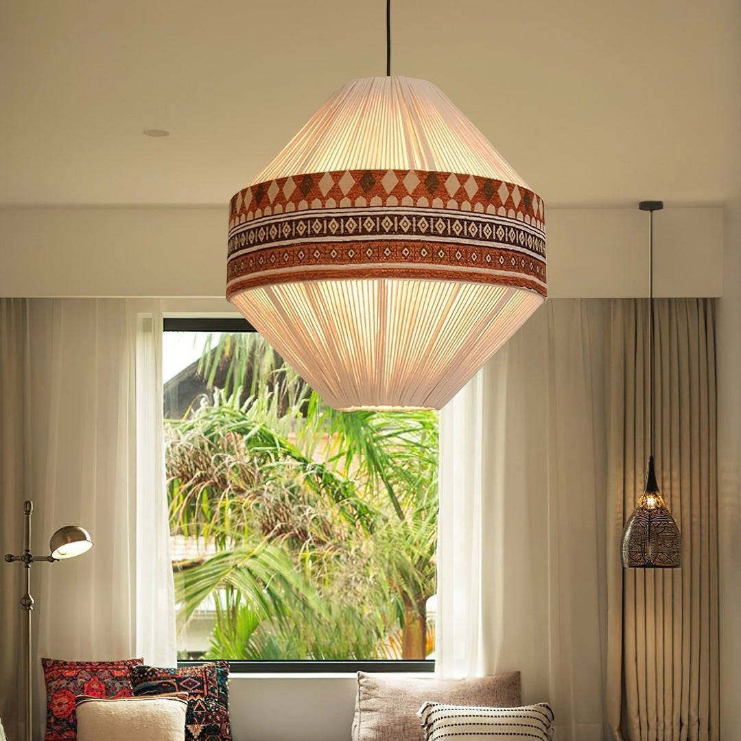 Boho Lampa Wisząca z Frędzlami