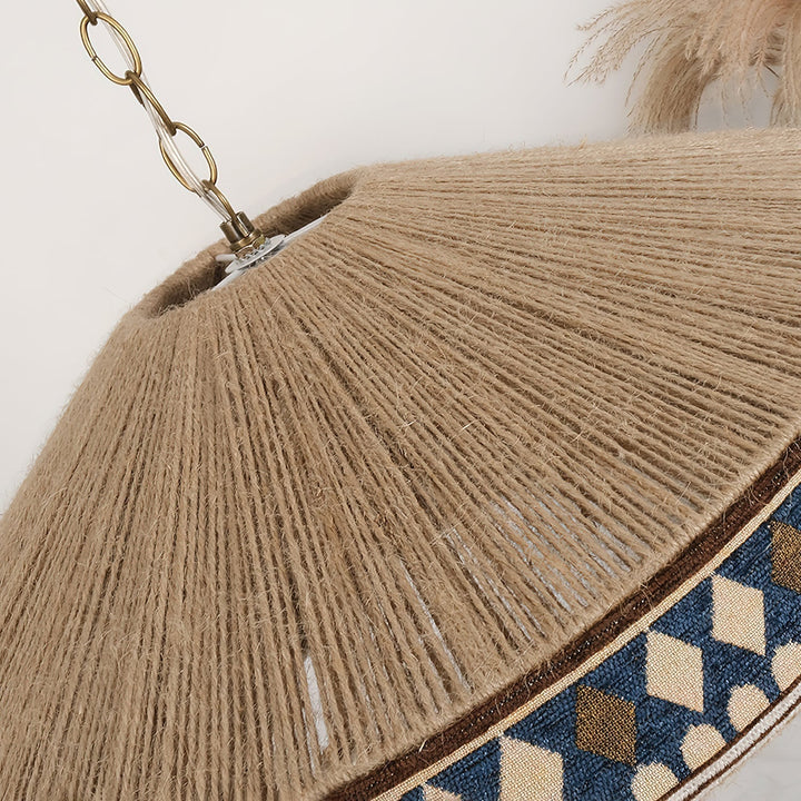 Boho Lampa Wisząca z Frędzlami