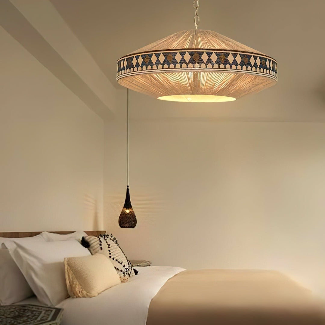 Boho Lampa Wisząca z Frędzlami