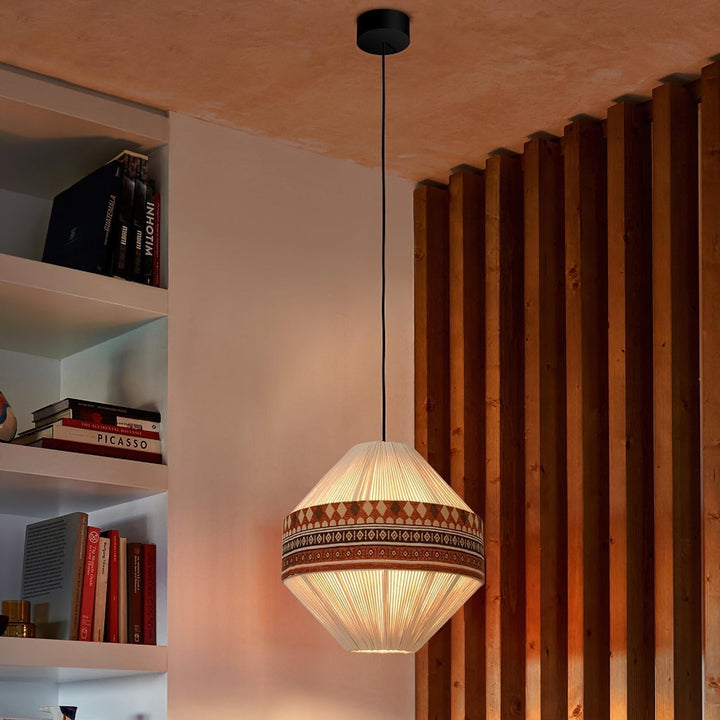 Boho Lampa Wisząca z Frędzlami