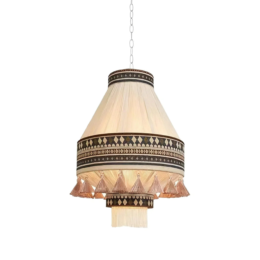 Boho Lampa Wisząca z Frędzlami
