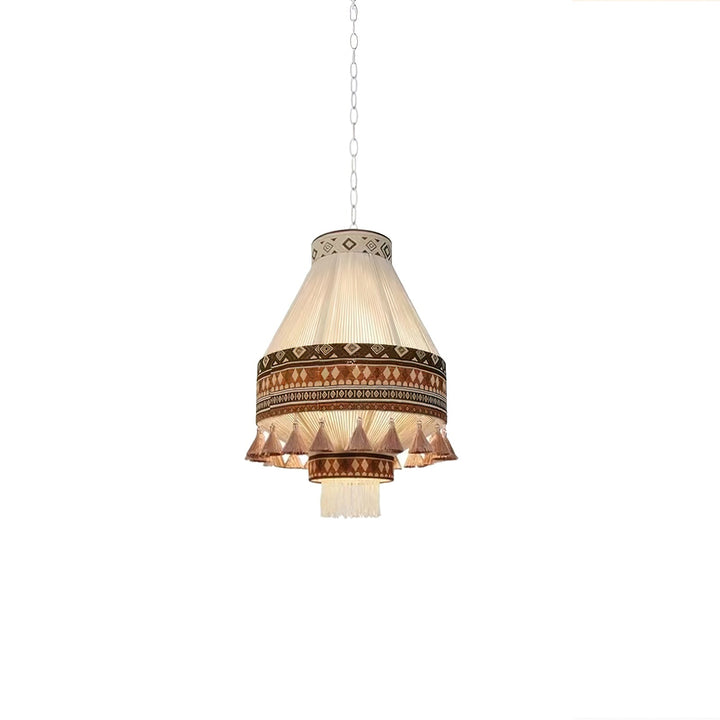 Boho Lampa Wisząca z Frędzlami