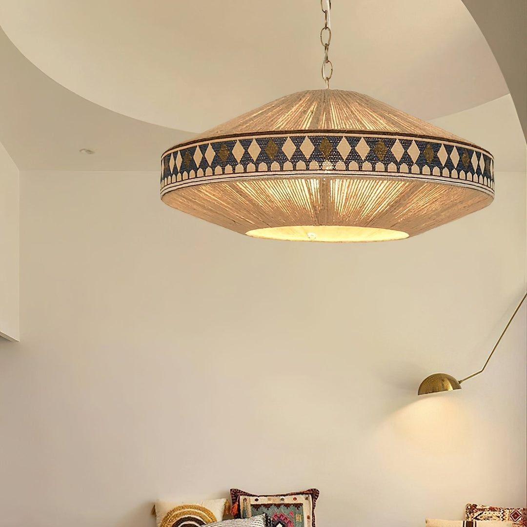 Boho Lampa Wisząca z Frędzlami