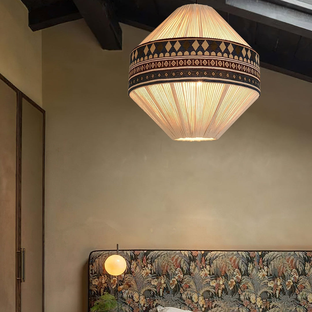 Boho Lampa Wisząca z Frędzlami