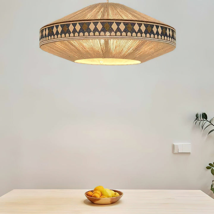Boho Lampa Wisząca z Frędzlami