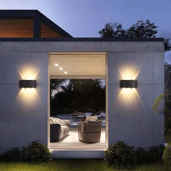 Zewnętrzna wodoodporna aluminiowa lampa LED na ścianę