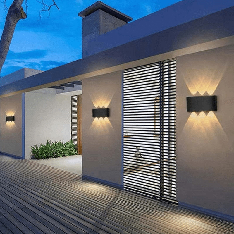 Zewnętrzna wodoodporna aluminiowa lampa LED na ścianę