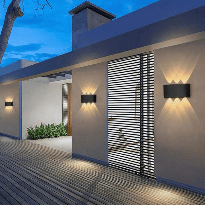 Zewnętrzna wodoodporna aluminiowa lampa LED na ścianę