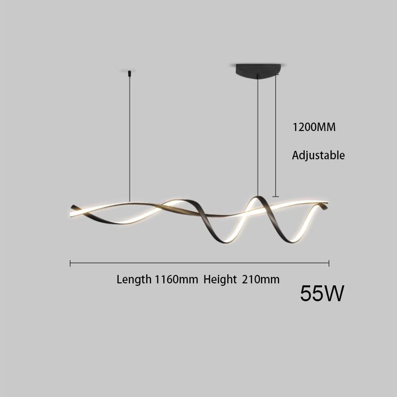 Kreatywna Czarna Nowoczesna Lampa Wisząca LED