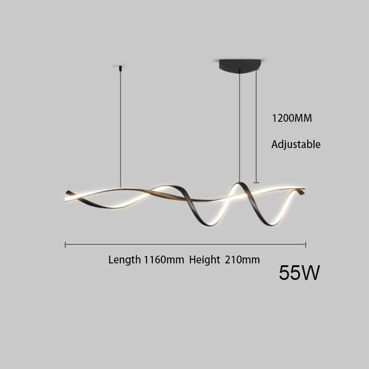 Kreatywna Czarna Nowoczesna Lampa Wisząca LED