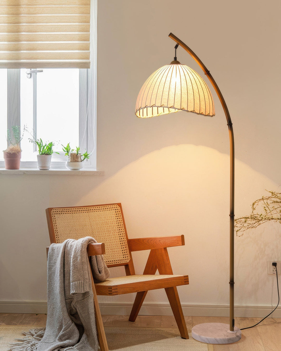 Kulturalna Lampa Podłogowa Zen z Bambusa