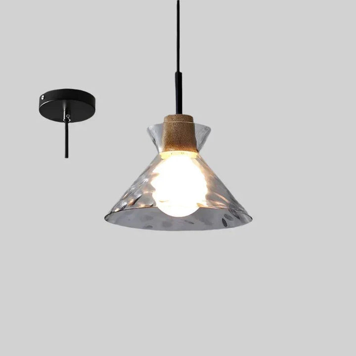 Lampa wisząca Art Ripple szklana lampa drewniana