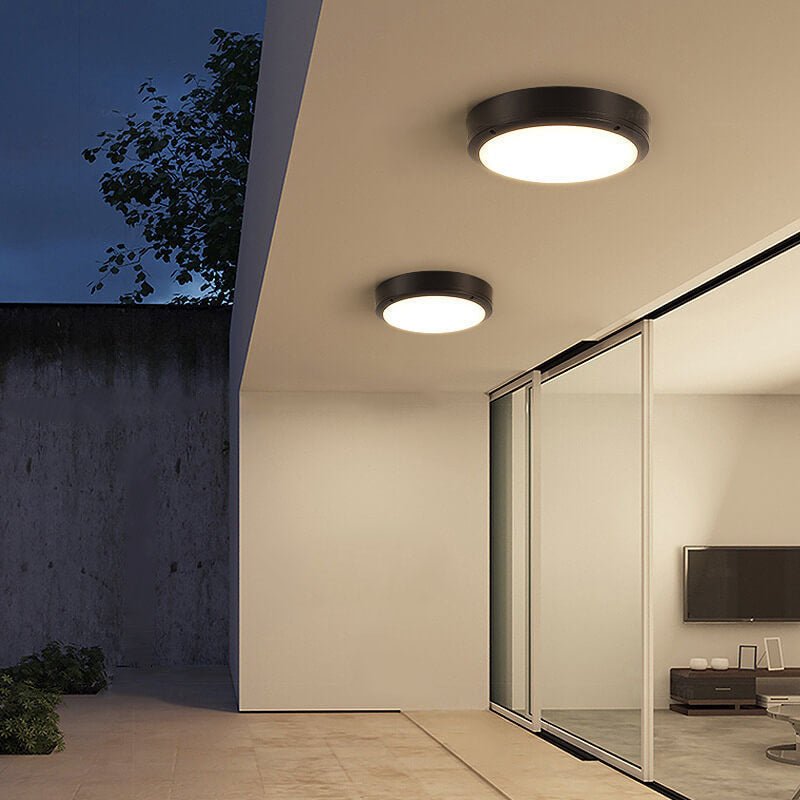 Prosta zewnętrzna wodoodporna aluminiowa okrągła lampa sufitowa LED