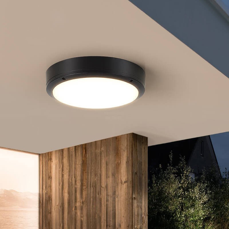 Prosta zewnętrzna wodoodporna aluminiowa okrągła lampa sufitowa LED