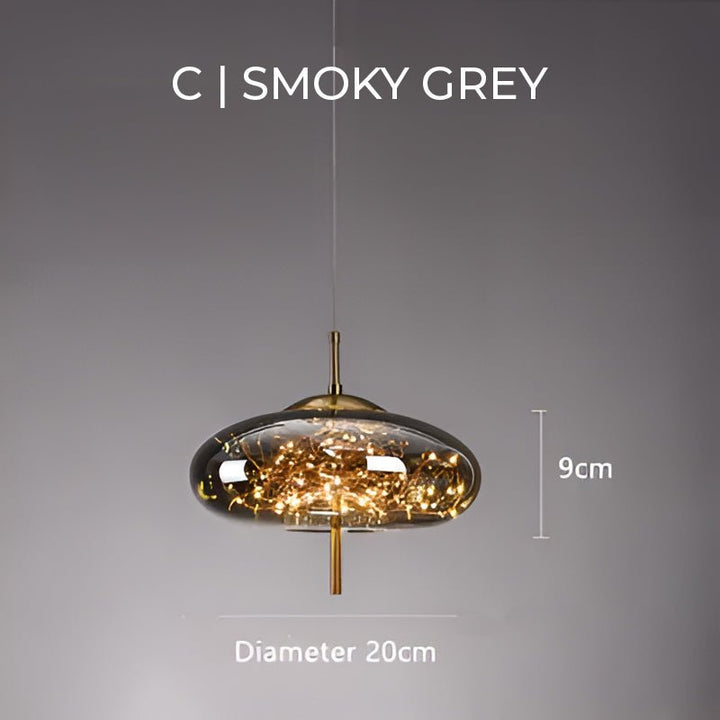 Essence | Wytworna Brązowa Lampa Wisząca ze Szkła