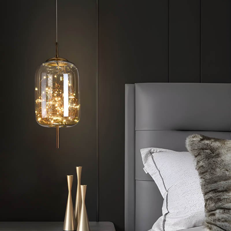 Essence | Wytworna Brązowa Lampa Wisząca ze Szkła