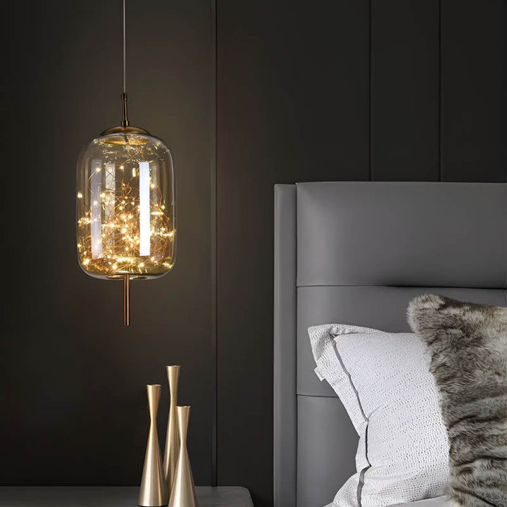 Essence | Wytworna Brązowa Lampa Wisząca ze Szkła